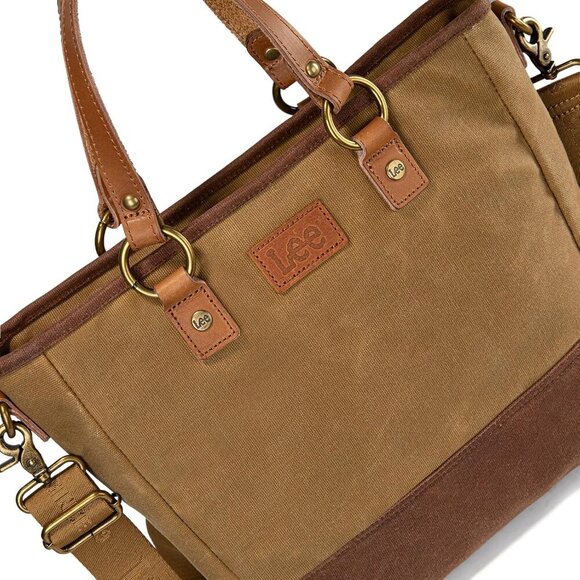 x Lee Waxed Canvas Tote Bag for Women Top-Handle Handbag Shoulder Bag with Adjus - Picture 7 of 7